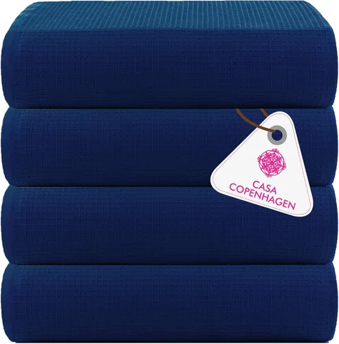 Vista 62 de CASA COPENHAGEN Exotic - Juego de 6 toallas de diseño de 100% algodón egipcio, color azul aguamarina, 550 GSM, 2 toallas de baño, 2 toallas de baño