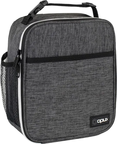 Vista 15 de OPUX lonchera aislada de alta calidad Bolsa de almuerzo escolar suave hermética para niños y niñas Durable y reutilizable como lonchera de Negro