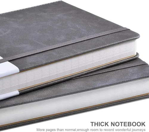 Vista 2 de Lemome Cuaderno Clásico Grueso con Presilla para Bolígrafo - Cuaderno de Escritura A5 Rayado Universitario de Tapa Dura con Bolsillo + Separadores