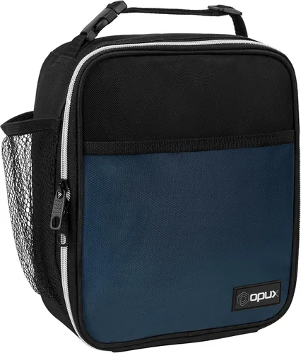 Vista 23 de OPUX lonchera aislada de alta calidad Bolsa de almuerzo escolar suave hermética para niños y niñas Durable y reutilizable como lonchera de Negro