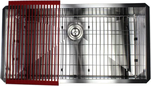 Vista 6 de Kingsman ARL-F3619 - Fregadero de cocina de acero inoxidable con diseño de radio cero calibre 16 de calibre 16, paquete premium