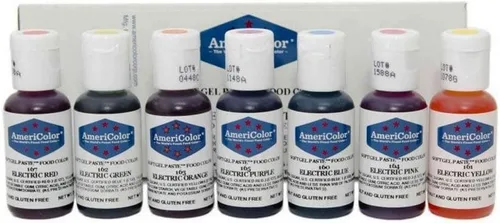 Vista 2 de AmeriColor Colorante de alimentos - Kit eléctrico - Pasta de gel suave, 7 botellas de 0,75 onzas