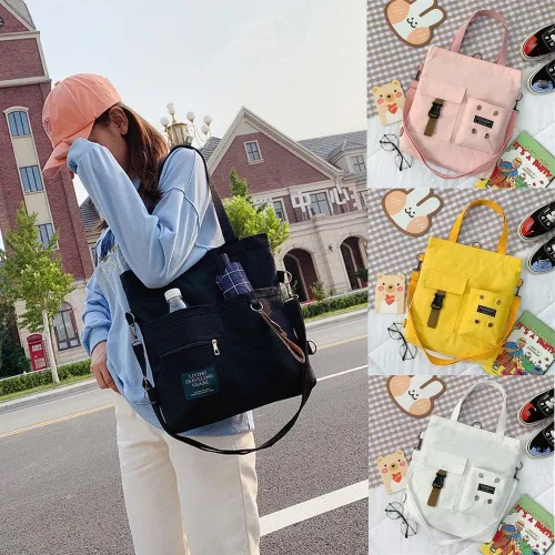 Vista 4 de Bolsas de mensajero para mujer y mujer lona de viaje impermeables cruzadas