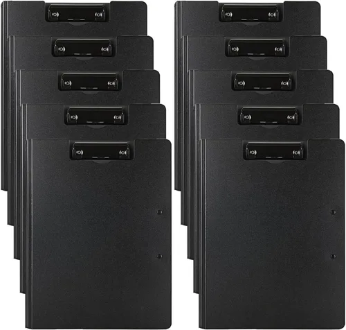 Vista 10 de Carpeta portapapeles plegable A4, carpeta portapapeles de oficina con clip de metal de doble clip, portapapeles de almacenamiento plegable de 360