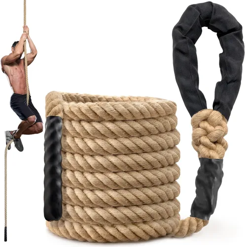 Vista 15 de Climbing Rope Gym Workout - 10FT 15FT 20FT 25FT 30FT 35FT Heavy Duty Jute Thick Ropes for Adults Strength Training Outdoor Tree Swing Indoor Home