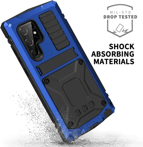 Vista 3 de Simicoo Funda de metal compatible con Samsung S23 con protector de pantalla, protector de cámara, militar, resistente, de servicio pesado, a prueba