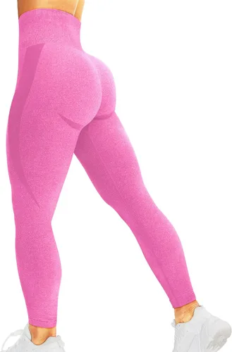 Vista 105 de HIGORUN - Leggings sin costuras para mujer, moldeadores, con diseño gráfico de sonrisas, de cintura alta, para el gimnasio, yoga o hacer ejercicio