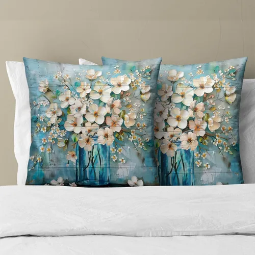 Vista 234 de Giwawa Juego de 2 fundas de almohada decorativas con diseño floral de girasol de 16 x 16 pulgadas, fundas de cojín decorativas para el hogar, sofá