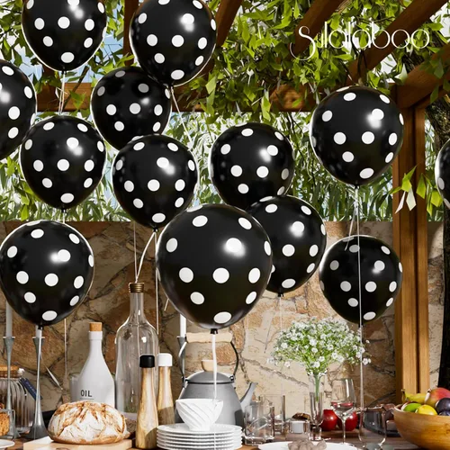 Vista 3 de Juego de 60 globos de látex negros de 12 pulgadas para fiestas Helio redondo para decoraciones de cumpleaños