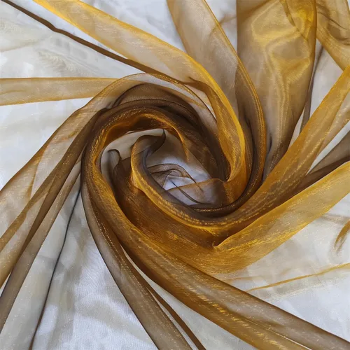 Vista 11 de Tela de organza transparente ligera de dos tonos, tela de gasa holográfica iridiscente de encaje, tela de tul oganza para vestido, fiesta, fondo