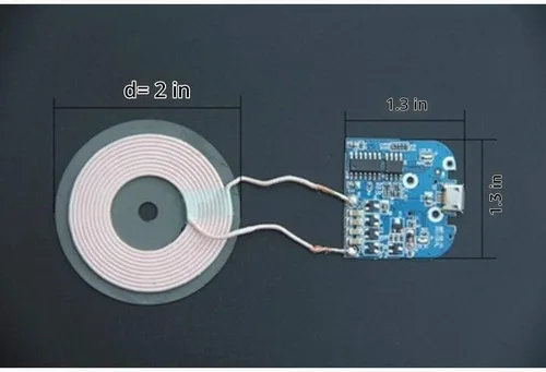 Vista 6 de Wixine 2 unids Qi cargador inalámbrico PCBA placa de circuito con almohadilla de bobina de carga para DIY K9G9