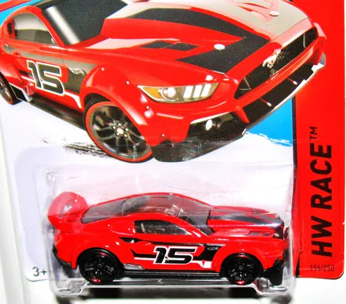 Vista 2 de Hot Wheels, 2015 HW Race, Custom '15 Ford Mustang [Rojo] 154/250