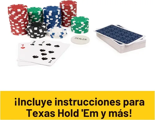 Vista 4 de Spin Master Games, Cardinal Classics, juego de póquer de 300 piezas con estuche de transporte de aluminio, fichas de peso profesional y dados