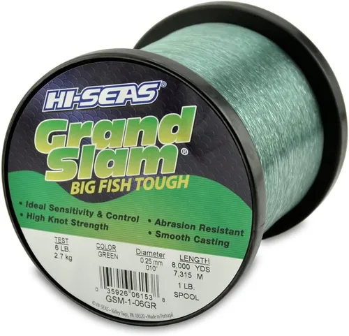 Vista 8 de Sedal de Pesca de Monofilamento HI-SEAS Grand Slam - Fuerte y Resistente a la Abrasión en Transparente, Rosa, Verde, Azul Ahumado, Amarillo Amarillo
