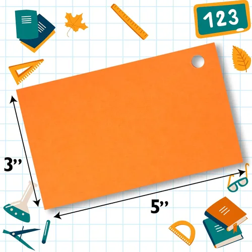 Vista 4 de Hapinest 1000 tarjetas flash en blanco, tarjetas de índice de colores de 3 x 5 con 20 anillos de carpeta, tarjetas de índice sin rayas sin rayas