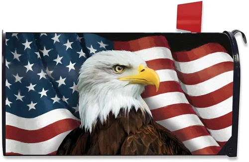 Vista 10 de Briarwood Lane - Funda grande y extragrande para buzón patriótica con águila americana