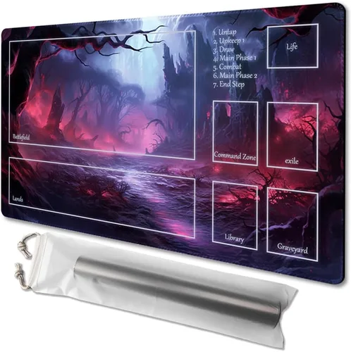 Vista 10 de MTG - Tapete de juego tamaño 24 x 14 pulgadas, bolsas de almacenamiento gratuitas, respaldo antideslizante, impresión, ideal para entusiastas