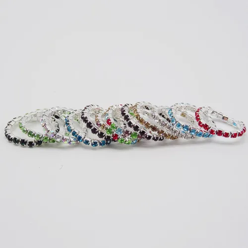 Vista 5 de ZAKIA 12pcs anillo de cristal elástico dedo del pie joyería bolsa accesorios Rhinestone