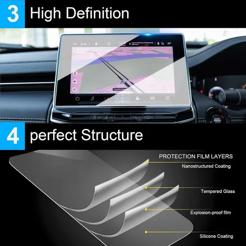 Vista 5 de TTCR-II Protector de pantalla compatible con Jeep Compass 2022, 2023, 2024, 2025 y 2026, de 10.1 pulgadas, protector de vidrio templado de 10.1