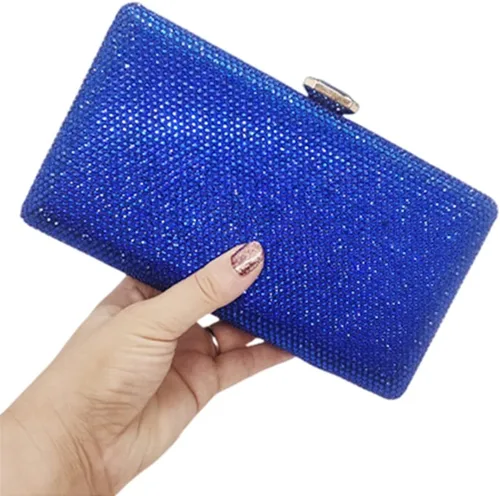 Vista 3 de Elegantes bolsas de noche de cristal, bolsos de boda, bolso de novia, caja de mano para mujer