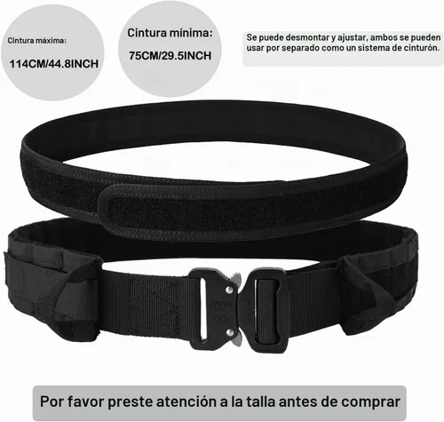 Vista 5 de YAKEDA Cinturones Tácticos de Batalla para Hombres - Cinturón Airsoft de Liberación Rápida con Trigger, Cinturones de Servicio Pesado con Bolsas 7