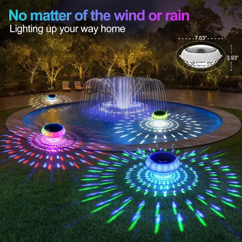 Vista 6 de Askyli Luces Flotantes de Piscina, Luces Solares para Piscina con Impermeable IP68 Que Flotan, Luz Solar Flotante para Piscina con Cambio
