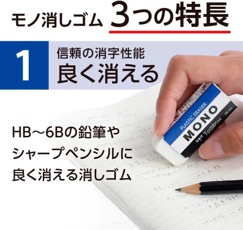 Vista 3 de Borrador de plástico Mono, paquete de 10 unidades [importado de Japón] PE01