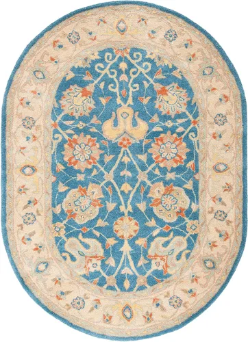 Vista 50 de SAFAVIEH Colección Antigüedades - Alfombra de 6' redonda, marrón y verde, hecha a mano, diseño oriental tradicional de lana, ideal para áreas