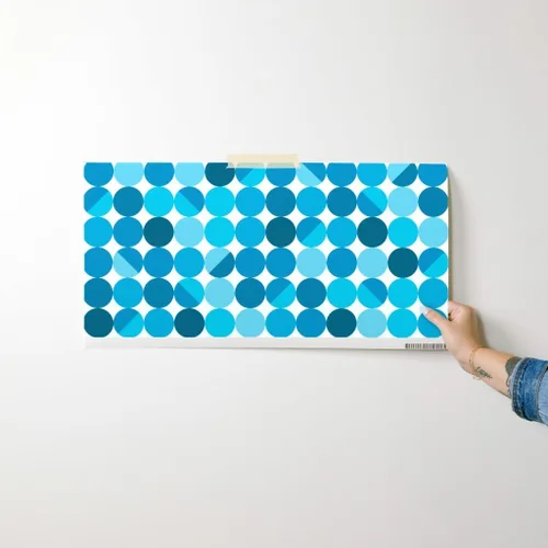 Vista 7 de Spoonflower Blue Moon White Pre-Pasted Removable Wallpaper Sample 12" x 24" Modern Cool Lampshade Water-activated, simple to install and