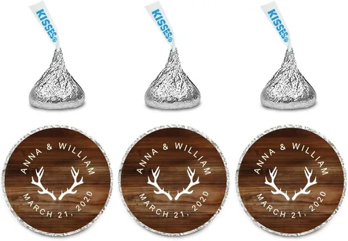 Vista 37 de Andaz Press Etiquetas personalizadas de gota de chocolate para boda, nombres y fecha redondos, turquesa aguamarina, paquete de 240, personalizadas