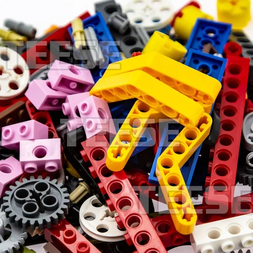 Vista 3 de TEESE 184pcs Technic-Beam-Gears-Ejes-Pins-Ruedas-Neumáticos, Compatible con Technic-Parts, para STEM-MOC-EV3-Project-Track-Car-Bulk- Bloques
