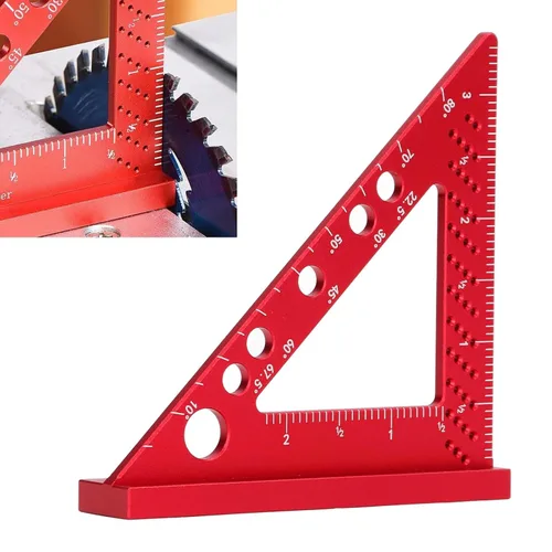Vista 6 de Transportador cuadrado, alta multiusos, básculas transparentes carpintero, cuadrado, aleación de aluminio, herramienta de medición para bricolaje