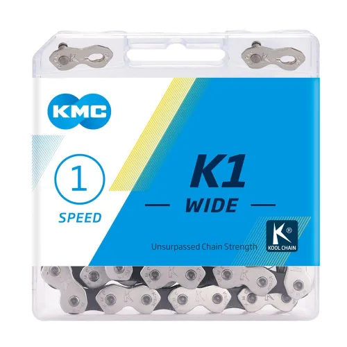 Vista 4 de KMC Cadena de bicicleta Z7, cadena de bicicleta de alto rendimiento, calidad y altamente compatible con placas interiores biseladas, cadena