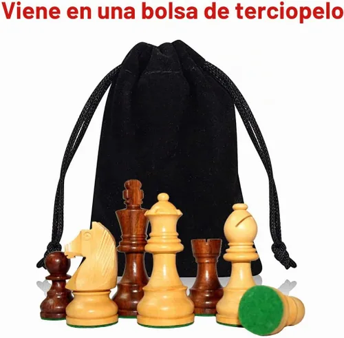 Vista 6 de StonKraft - Peón de piezas de ajedrez de madera con piezas de ajedrez extra de reinas (3.75 pulgadas de altura King)