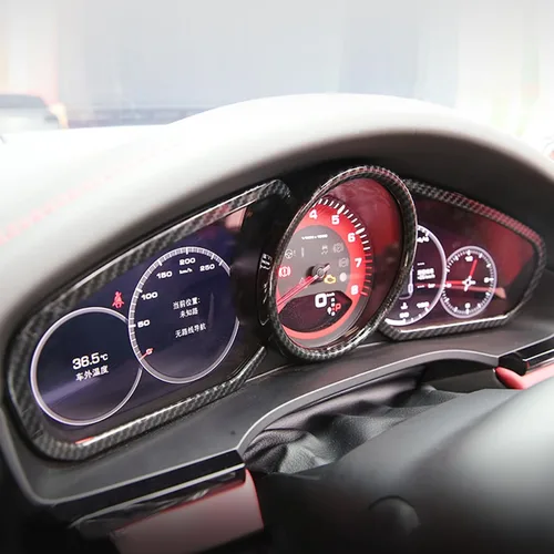 Vista 2 de Panel de salpicadero compatible con Porsche Cayenne 2018, 2019, 2020, accesorios interiores (fibra de carbono)