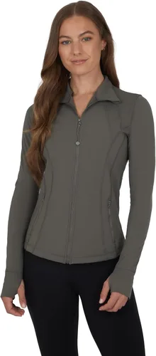Vista 36 de 90 Degree By Reflex Chaqueta ligera atlética con cremallera completa, ajuste delgado, para correr, con aberturas para los pulgares Negro
