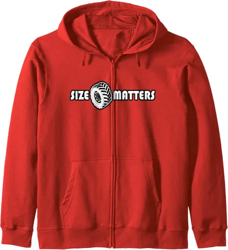 Vista 9 de Size Matters Shirt Tire Car Guy shirt Off Road Zip Hoodie