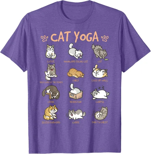Vista 11 de Cat Yoga Poses Cats Practicing Mindfulness Meditación Kitten - Camiseta, Negro, S