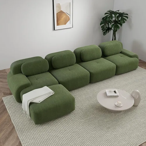 Vista 39 de Sofá sin hueso de 82 pulgadas, cómodo sofá cama de dos plazas, sofá comprimido con asiento profundo, sofá nube de pana para sala de estar