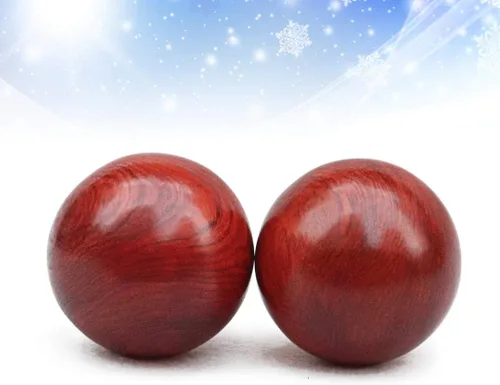 Vista 5 de Milisten Bolas de madera Baoding de madera, bolas de ejercicio de salud, bolas de masaje de salud china de madera, bola de artesanía de madera