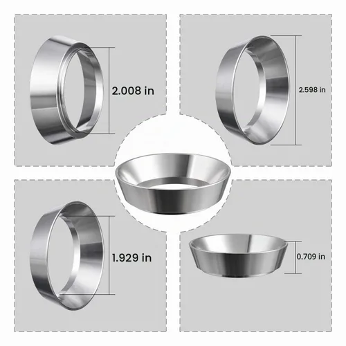 Vista 7 de MATOW Embudo dosificador de espresso de acero inoxidable compatible con portafiltro de 51mm