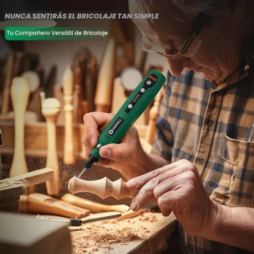 Vista 3 de HARDELL Mini herramienta giratoria inalámbrica, 5 velocidades USB-C 69 piezas kit para manualidades de bricolaje
