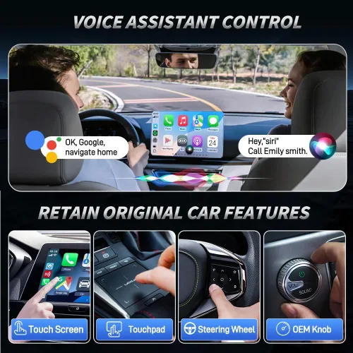 Vista 7 de CarlinKit CarPlay Ai Box Magic Box Android 13.0 Sistema inalámbrico CarPlay Adaptador Android Auto Soporte Netflix YouTube Google GPS+Glonass