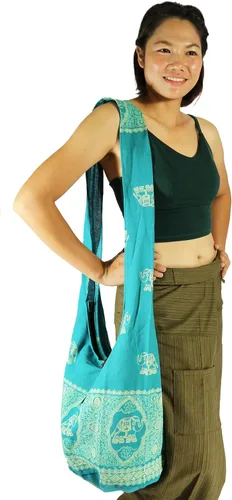 Vista 5 de Lovely Creations Hippie Boho New Elephant Crossbody Bohemia Gitana Sling Hombro Tamaño Grande