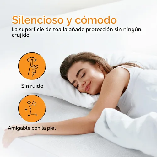 Vista 5 de Sleep Mantra Protector de colchón de rizo impermeable, transpirable, sin