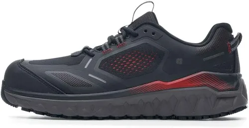 Vista 4 de Shoes for Crews Bridgetown - Zapatos de trabajo antideslizantes para hombre, resistentes al agua, puntera suave y nanocompuesta, color negro