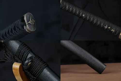 Vista 3 de Katana Aofeng - Espada Katana de 41 pulgadas, hecha a mano japonesa, práctica, acero al carbono 1095, templado/arcilla templada, espiga completa