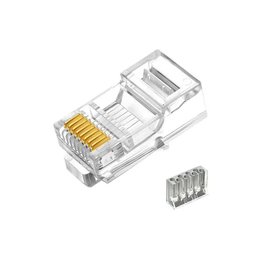 Vista 7 de 50 conectores RJ45 Cat6, conectores RJ45 C6, conectores RJ45 blindados de metal Cat6, conectores de enchufe de red modular FTP 8P8C