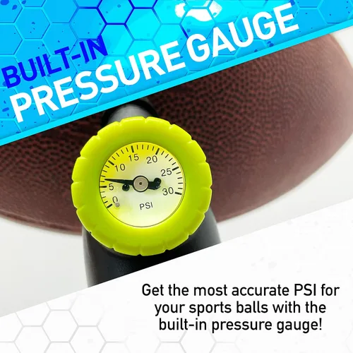 Vista 2 de Franklin Sports Ball Pump + Pressure Gauge with Needle - Perfect Pump Hand Pump for Sports Balls - Air Inflation Pump for Soccer, Basketballs +
