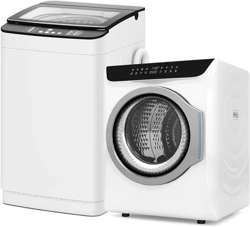 Vista 10 de Auertech Juego combinado de lavadora y secadora portátil, lavadora totalmente automática de 18 libras con bañera interior de acero inoxidable